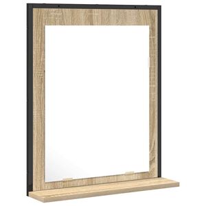 vidaXL Baderomsspeil Svart 50 x 12 x 60 cm Glass og konstruert tre