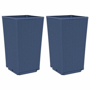 vidaXL Plantekasser 2 stk bl&aring;gr&aring; 32,5x32,5x57 cm PP