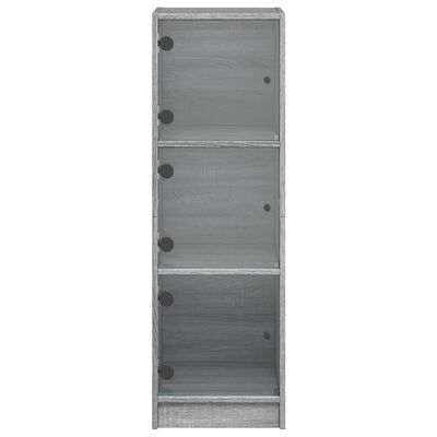 vidaXL Highboard med glassdører grå sonoma 35x37x109 cm
