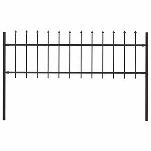vidaXL Hagegjerde Woerden med spydtopp st&aring;l 170x60 cm svart