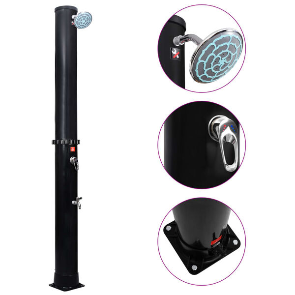 vidaXL Utend&oslash;rs soldrevet dusj med dusjhode og kran 40 L