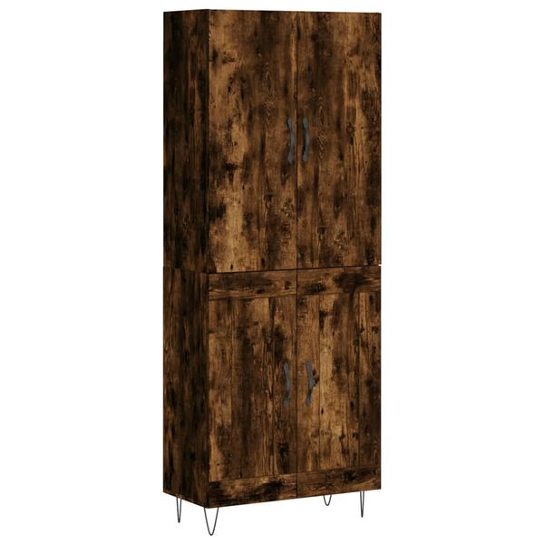 vidaXL Highboard r&oslash;kt eik 69,5x34x180 cm konstruert tre