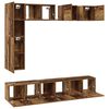vidaXL TV-benksett Veggmontert 8 pcs Gamle tre Konstruert tre