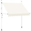 vidaXL Manuell uttrekkbar markise 250 cm kremhvit
