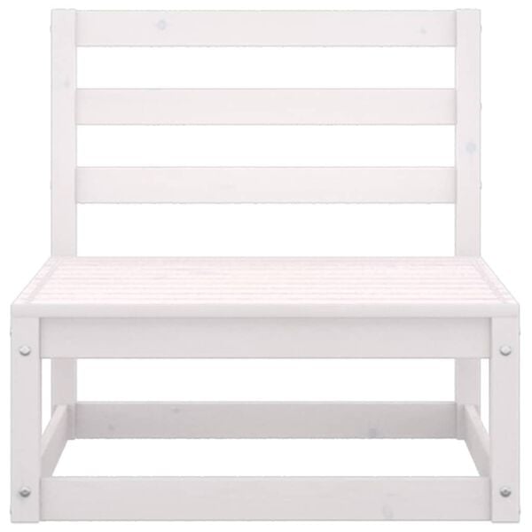 vidaXL Hagesofagruppe med puter 3 deler hvit heltre furu