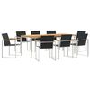vidaXL HageSpisestueSett 9 pcs Solid Teaktre
