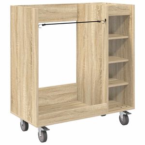 vidaXL Golfskap med hjul Ensfarget Sonoma eik 90 x 45 x 98 cm
