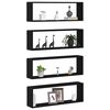 vidaXL Vegghylle 4 pcs Svart eik 80 x 15 x 26 cm Konstruert tre