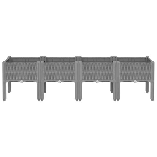 vidaXL Plantekasse med ben lysegr&aring; 160x40x42 cm PP