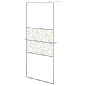 vidaXL Dusjvegg med hylle krom 80x195 cm ESG-glass og aluminium