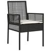 vidaXL Hage Bistro Sett 3 pcs Svart Poly rattan