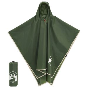 vidaXL Regnponcho med hette 2-i-1 design gr&oslash;nn 223x145 cm