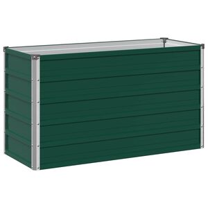 vidaXL Hevet Hagebed Gr&oslash;nn 100 x 40 x 55 cm kaldvalset st&aring;l