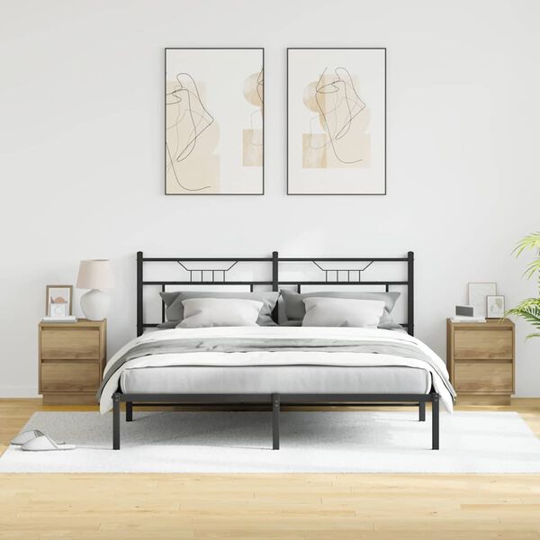 vidaXL Nattbordskap 2 pcs Artisan Eik 39 x 34,5 x 50 cm Konstruert tre