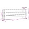 vidaXL Vinstativ 109,5x30x42 cm heltre furu