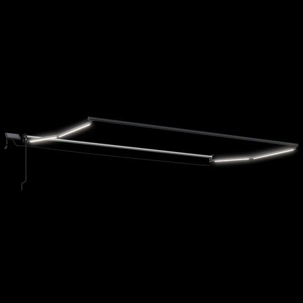 vidaXL Manuell utvidbar markise med LED-lamper Hvit 4 x 2 m