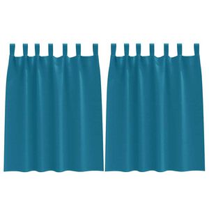vidaXL M&oslash;rkleggende Gardiner med Ringer 2 pcs Turkis 140 x 140 cm