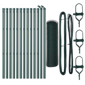 vidaXL Gjerdep&aring;le gr&oslash;nn 25 x 0,5 m (13 mm maske) St&aring;l