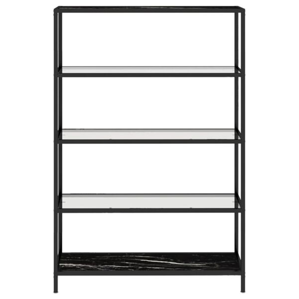 vidaXL Hylle svart marmor og gjennomsiktig 100x36x168 cm glass