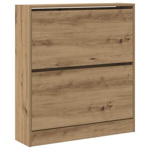 vidaXL Sko Skap 80 x 21 x 87,5 cm Konstruert tre R&oslash;kt eik