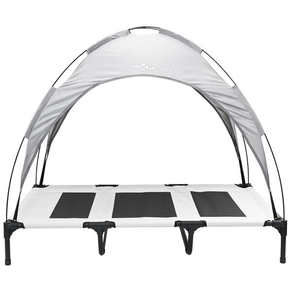 vidaXL Hundeseng S&oslash;lvgr&aring; 122 x 93 x 106,5 cm St&aring;l