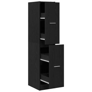 vidaXL Apotekskap svart eik 30x41x144,5 cm konstruert tre