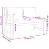 vidaXL Hagebenk med kremhvit pute 114,5 cm heltre akasie