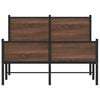 vidaXL Sengeramme i metall uten madrass brun eik 120x190 cm