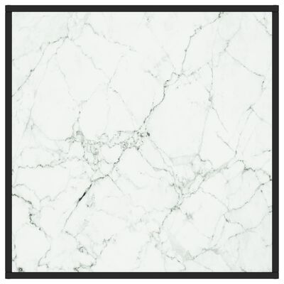 vidaXL Salongbord svart med hvitt marmorglass 80x80x35 cm