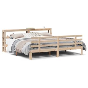 vidaXL Sengeramme med hodegavl 180x200 cm heltre furu