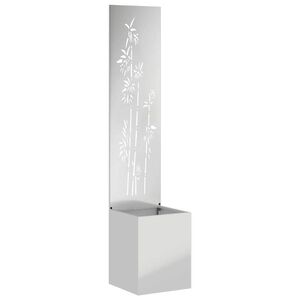 vidaXL Hageprivat skjerm Blomster s&oslash;lv 32 x 140 cm Galvanisert st&aring;l