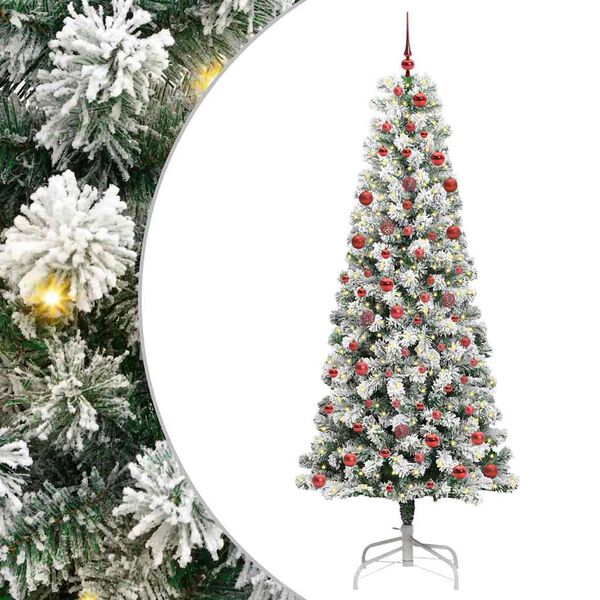 vidaXL Kunstig sammensatt juletre med 300 LED Gr&oslash;nn og hvit 210 cm