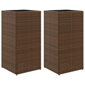 vidaXL Plantekasser 2 stk brun 40x40x80 cm polyrotting