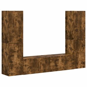 vidaXL TV-benksett 6 pcs R&oslash;kt eik Konstruert tre