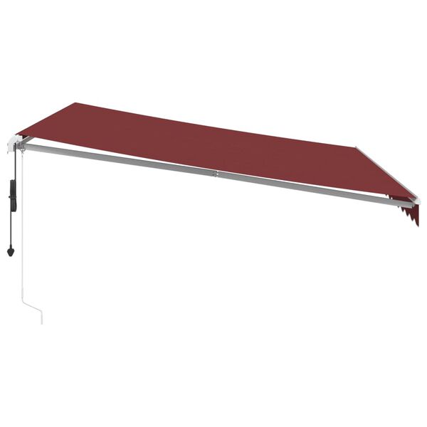 vidaXL Automatisk uttrekkbar markise med LED burgunder 400x350 cm