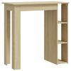 vidaXL Barbord med hylle sonoma eik 102x50x103,5 cm konstruert tre