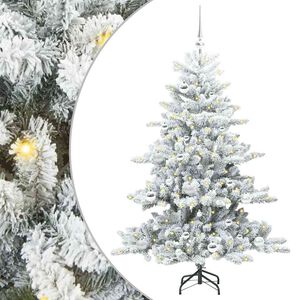 vidaXL Kunstig sammensatt juletre med 150 LED Hvit 150 cm PVC og st&aring;l