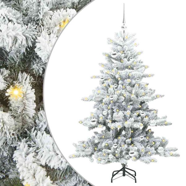 vidaXL Kunstig sammensatt juletre med 150 LED Hvit 150 cm PVC