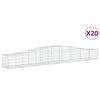 vidaXL Gabionkurver buede 20 stk 400x50x40/60 cm galvanisert jern