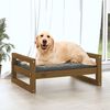 vidaXL Hundeseng honningbrun 75,5x55,5x28 cm heltre furu