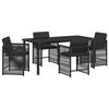 vidaXL Hage Spisegruppe 5 stk. Svart polyrotting