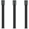 vidaXL Utend&oslash;rs gulvlamper 3 stk svart 110 cm rustfritt st&aring;l