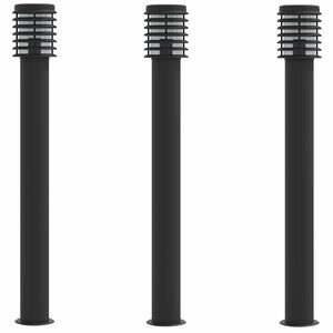 vidaXL Utend&oslash;rs gulvlamper 3 stk svart 110 cm rustfritt st&aring;l