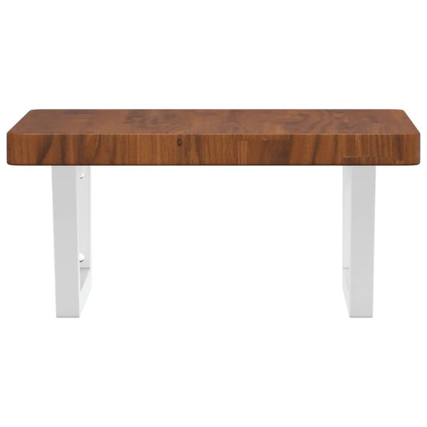 vidaXL Servanthylle veggmontert st&aring;l og heltre eik