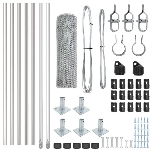 vidaXL Gjerdep&aring;le s&oslash;lv 10 x 0,6 m (25 mm mesh) St&aring;l
