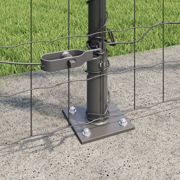 vidaXL Gjerde med stolpe Gr&aring; 1,4 x 10 m St&aring;l og PVC