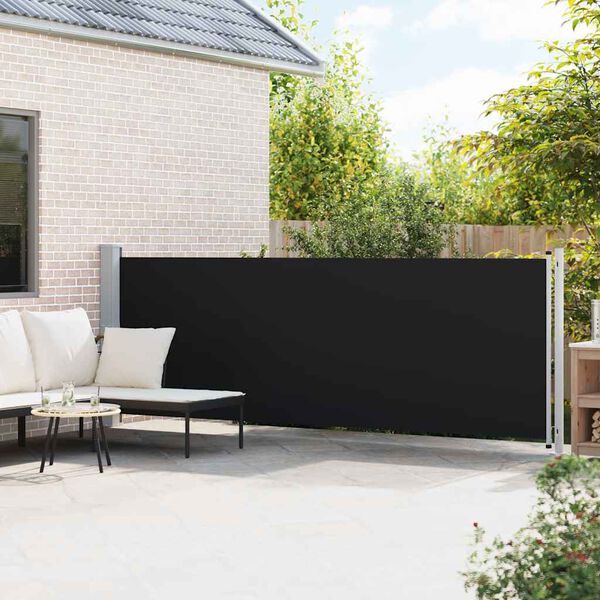 vidaXL Uttrekkbar sidemarkise 140x600 cm svart