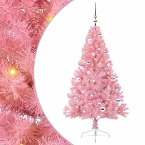 vidaXL Kunstig Forh&aring;ndsopplyst Juletre med 150 LED Rosa 150 cm PVC