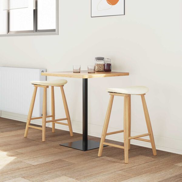 vidaXL Spisestoler 2 pcs Naturlig 46 x 37 x 63 cm Solid Gummitre