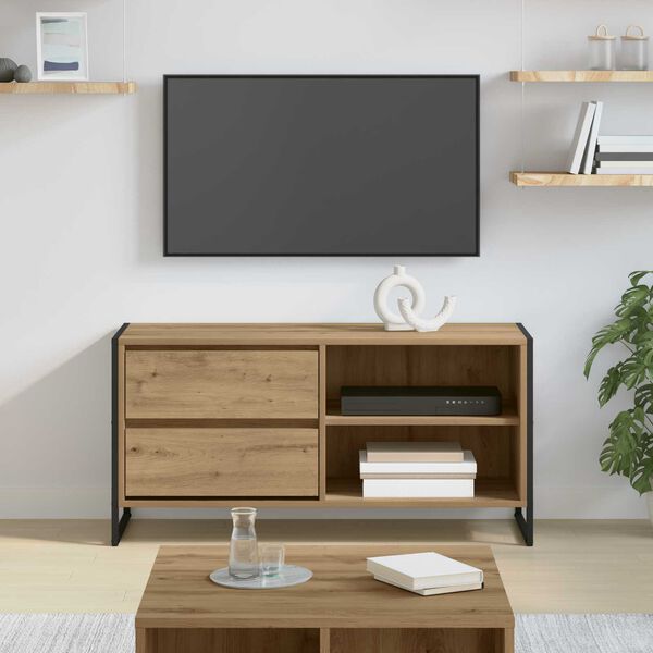 vidaXL TV-skap Kunstnerisk Eik 100 x 36 x 49,5 cm Konstruert tre